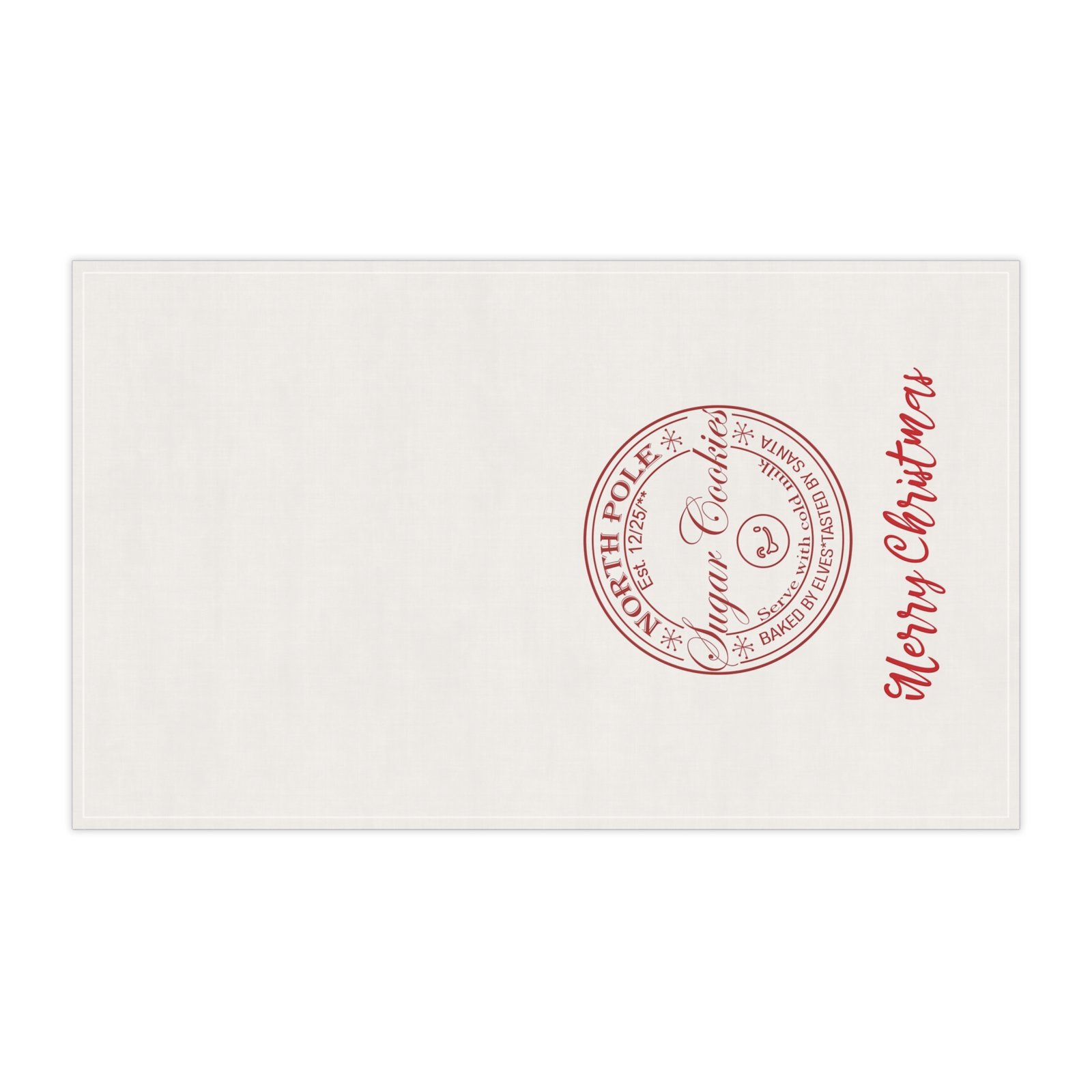 Christmas Sugar Cookies Tea Towel - North Pole Stamp Holiday Kitchen Towel - Image 3