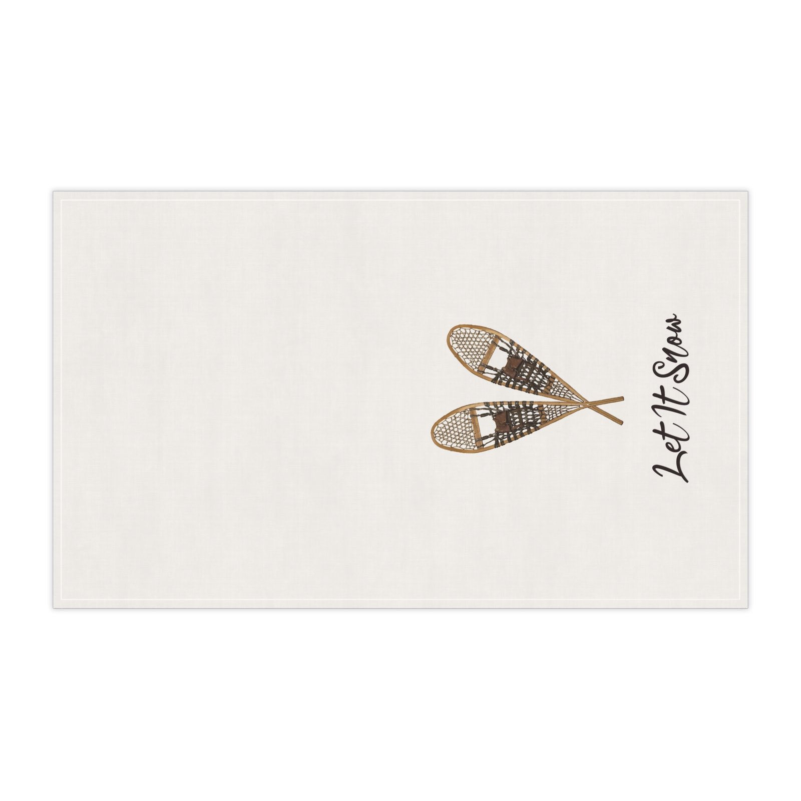 Let It Snow Snowshoe Tea Towel — Rustic Winter Kitchen Decor - Image 3