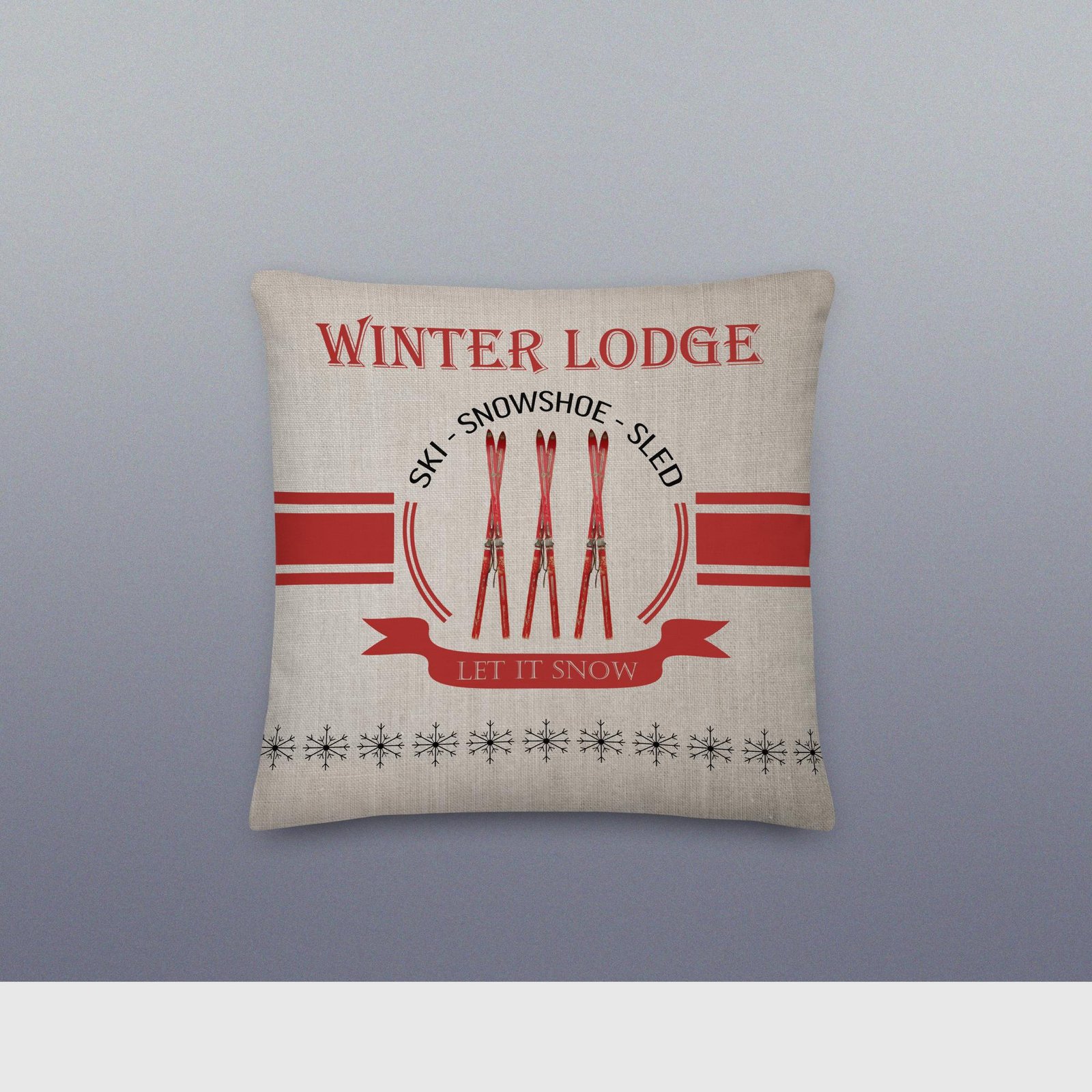 Winter Lodge Grainsack Premium Christmas Pillow - Image 5