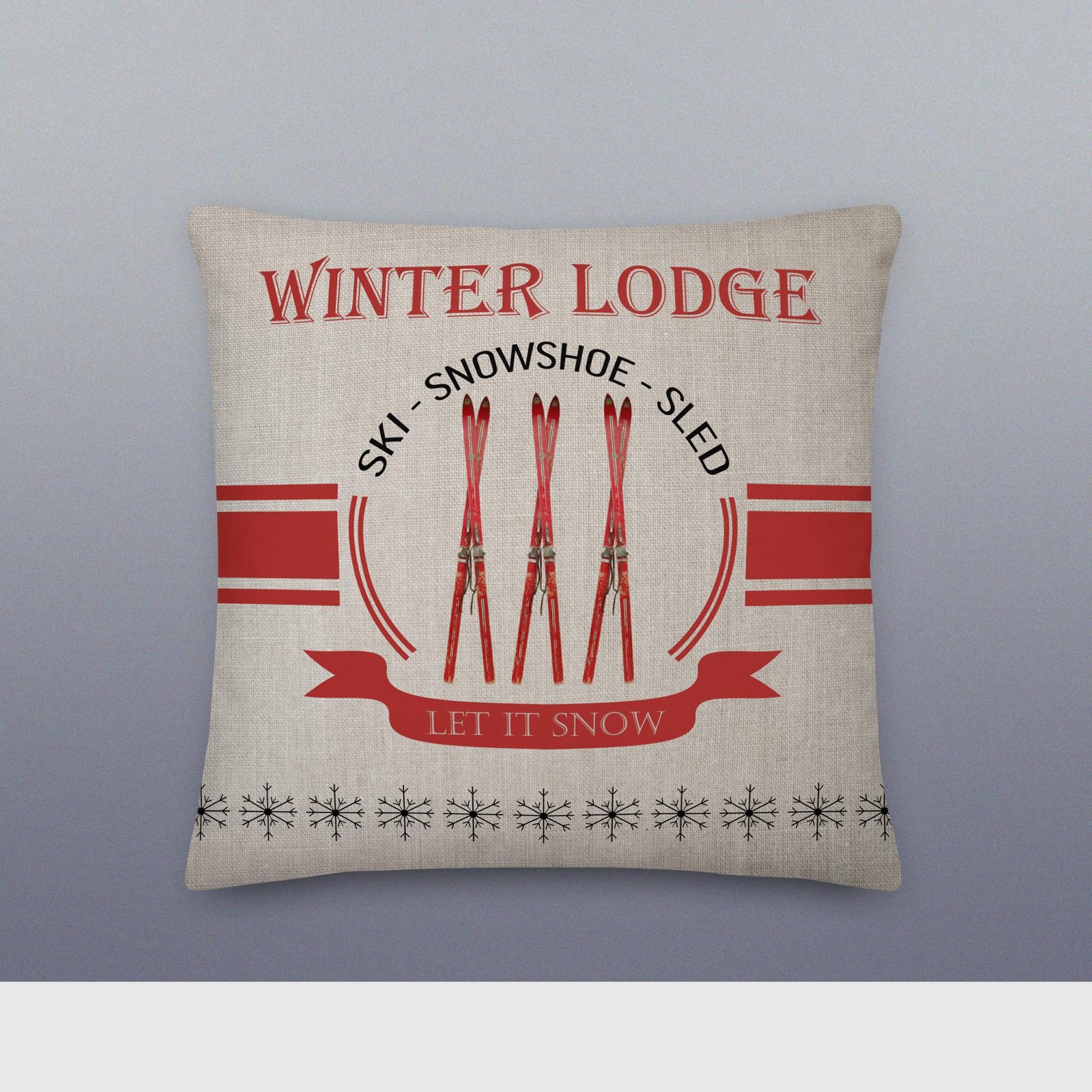 Winter Lodge Grainsack Premium Christmas Pillow - Image 3