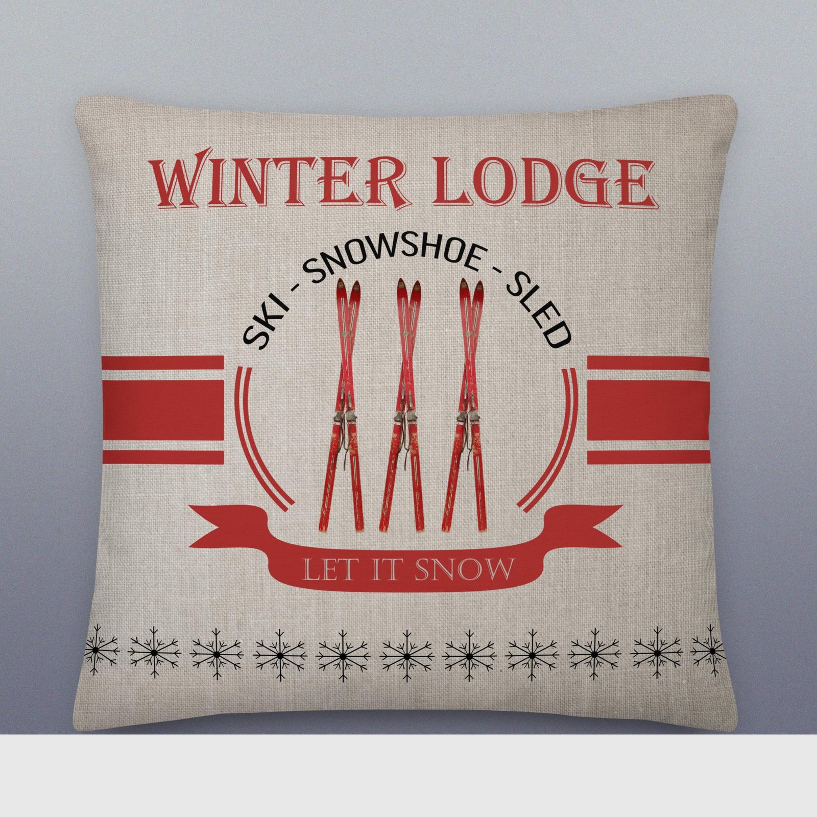 Winter Lodge Grainsack Premium Christmas Pillow