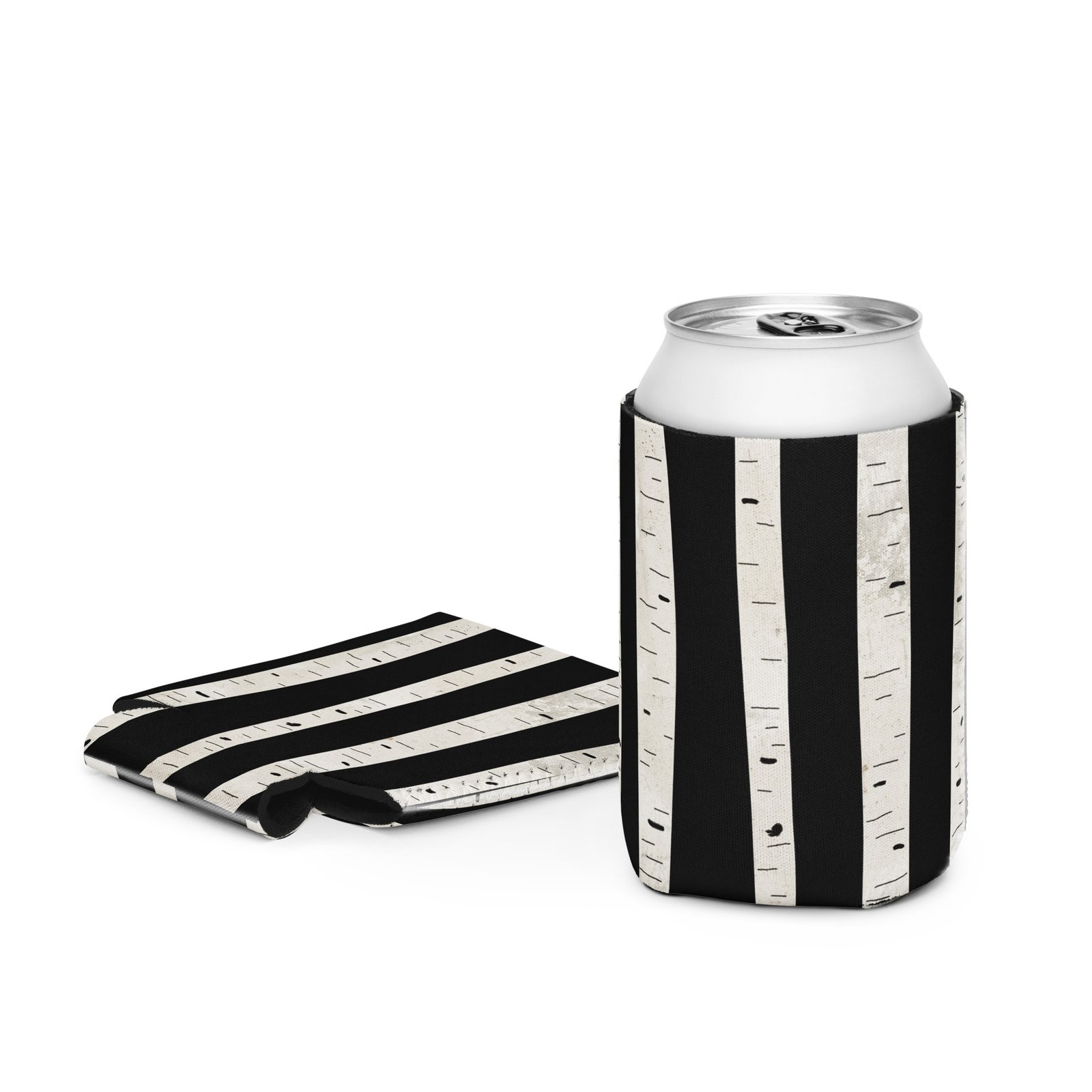 Rustic Birch Tree Stripe Can Cooler/Koozie - Image 2