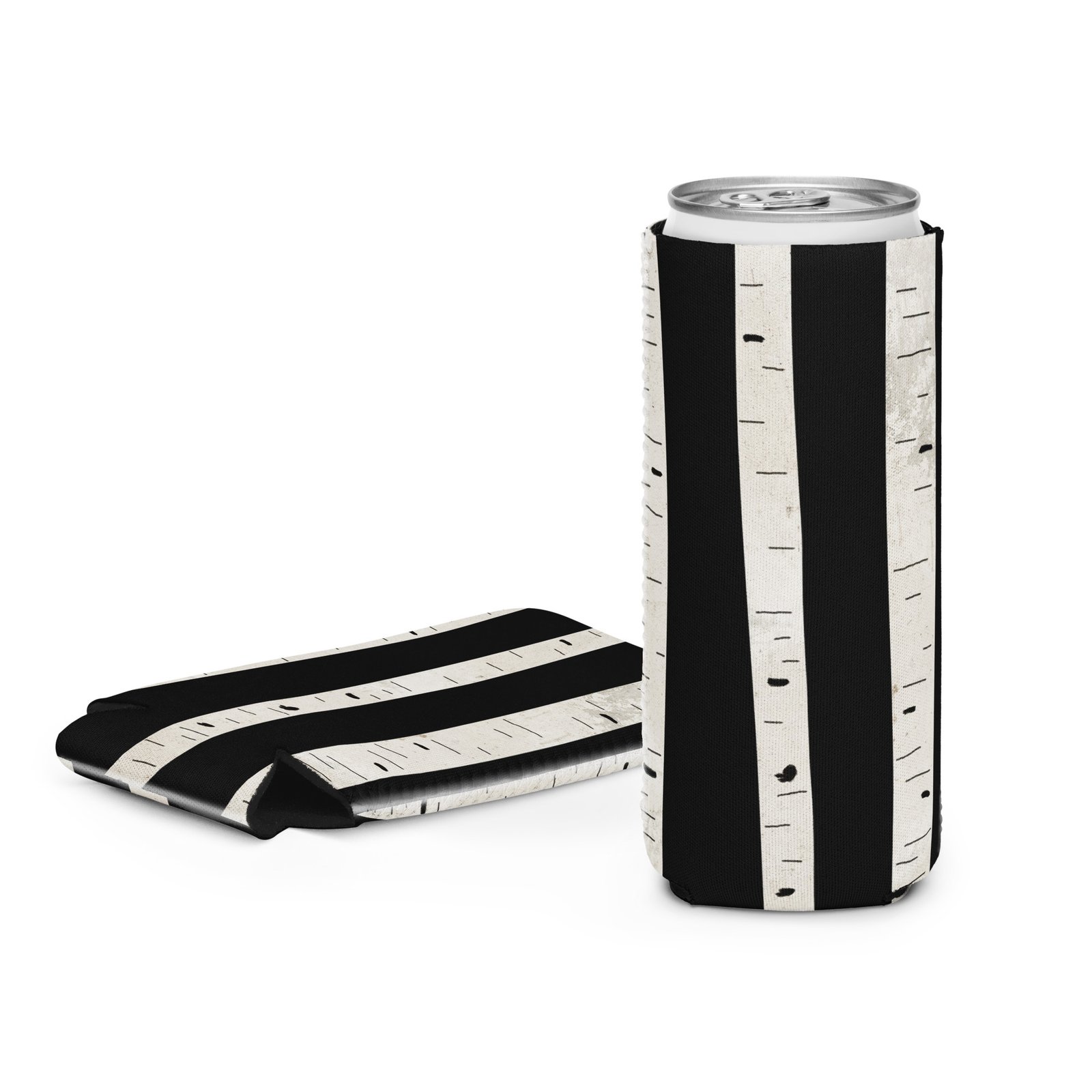 Rustic Birch Tree Stripe Can Cooler/Koozie