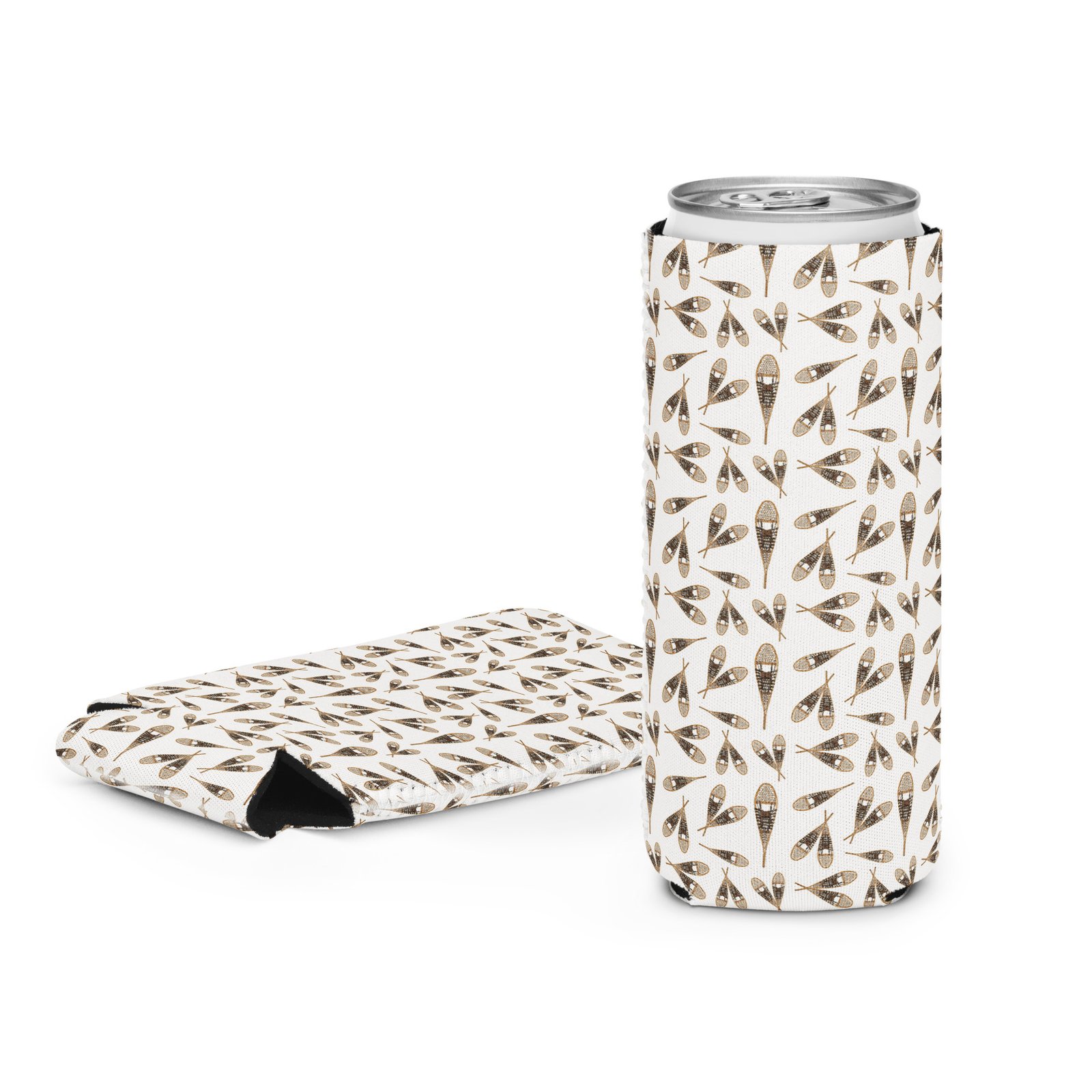 Snowy White Vintage Snowshoe Can Cooler