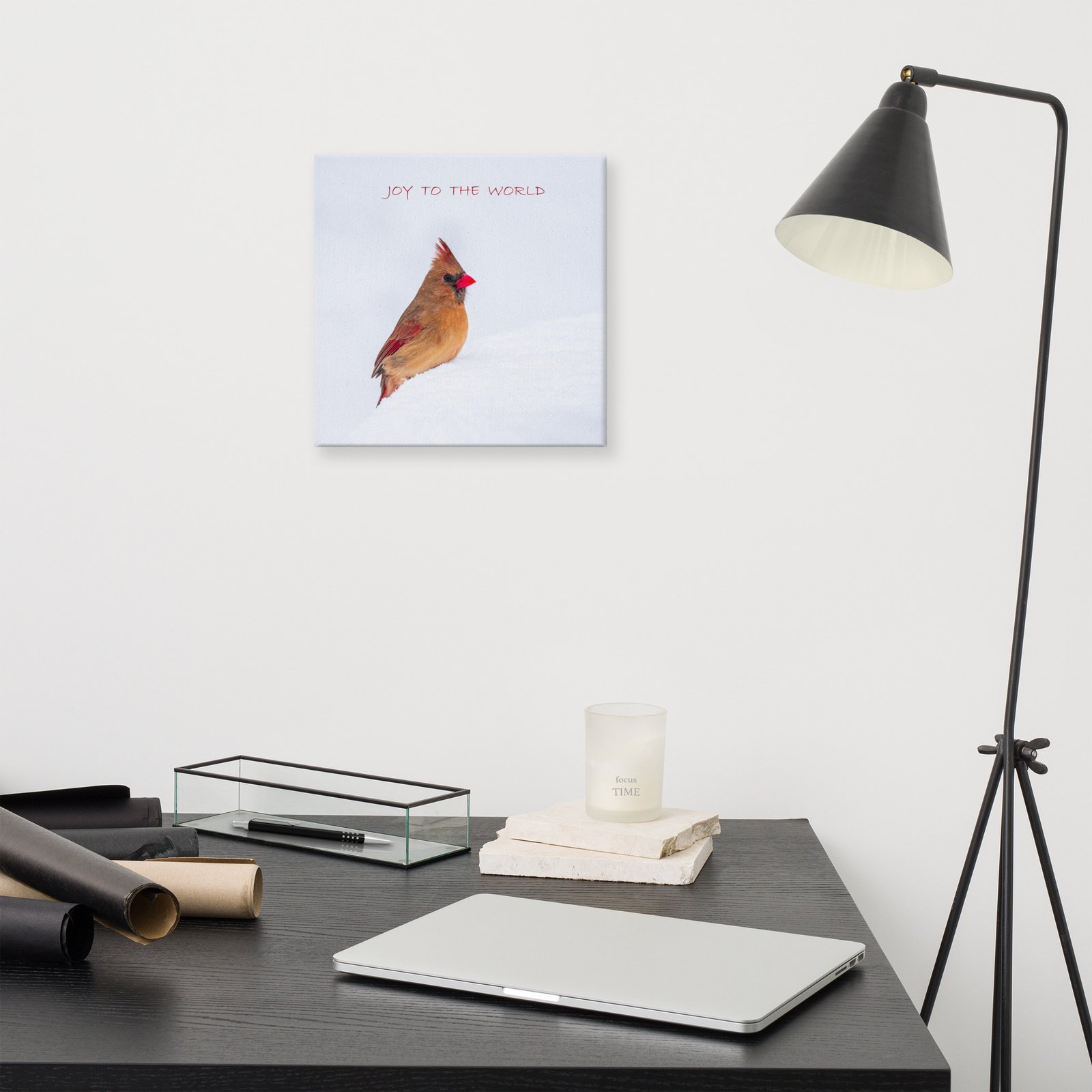 Joy to the World Cardinal Canvas Wall Art - Image 6
