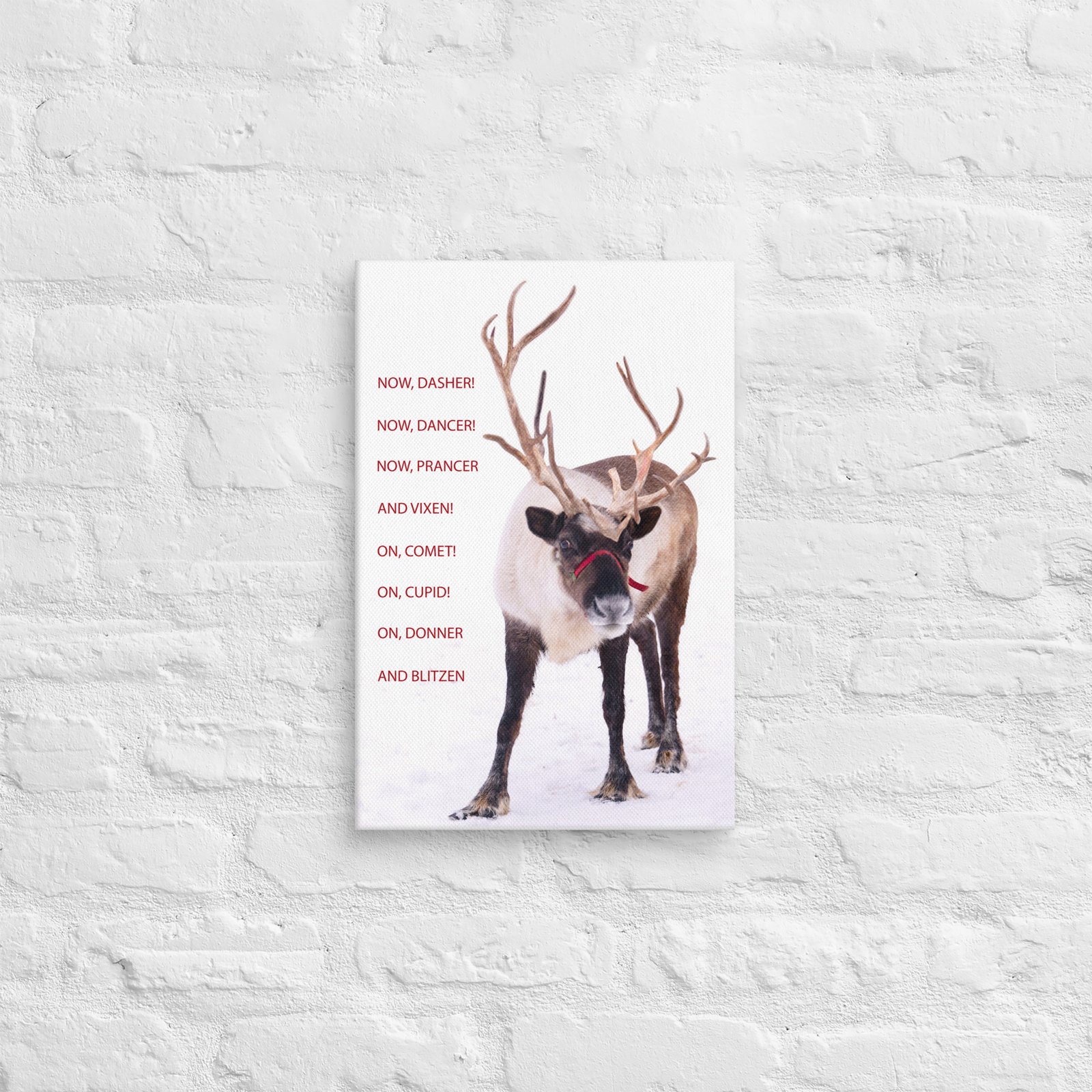 Reindeer Photo Canvas, On Dasher, On Dancer, Christmas Wall Art - Image 3