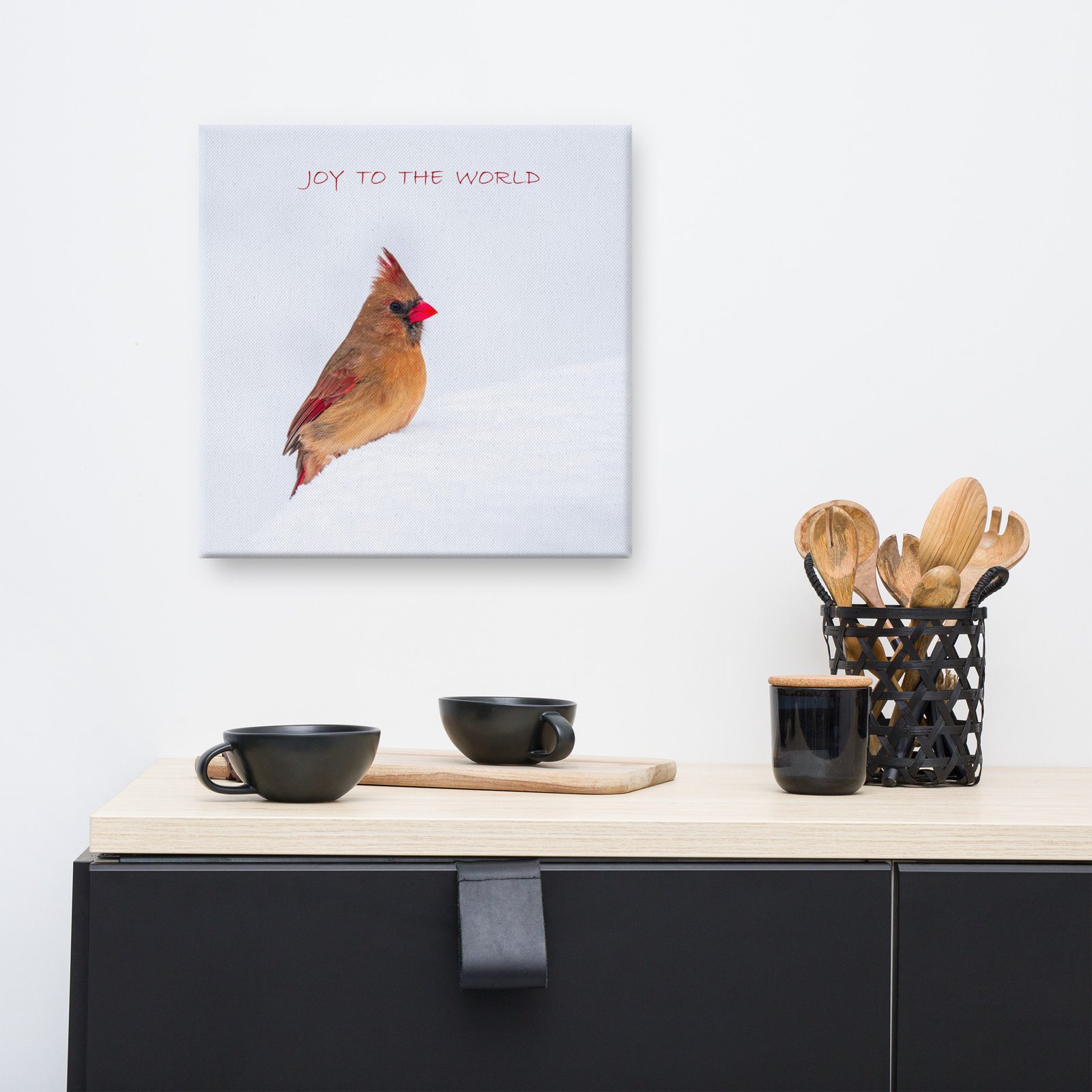 Joy to the World Cardinal Canvas Wall Art - Image 8
