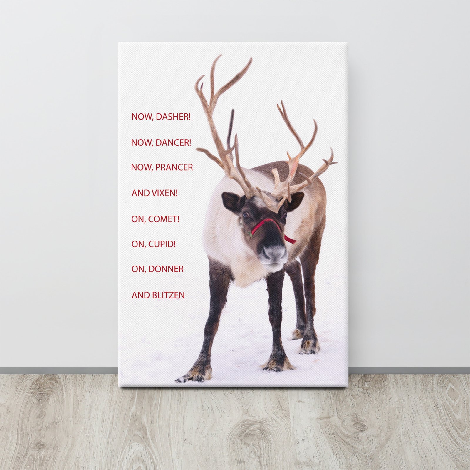 Reindeer Photo Canvas, On Dasher, On Dancer, Christmas Wall Art - Image 4