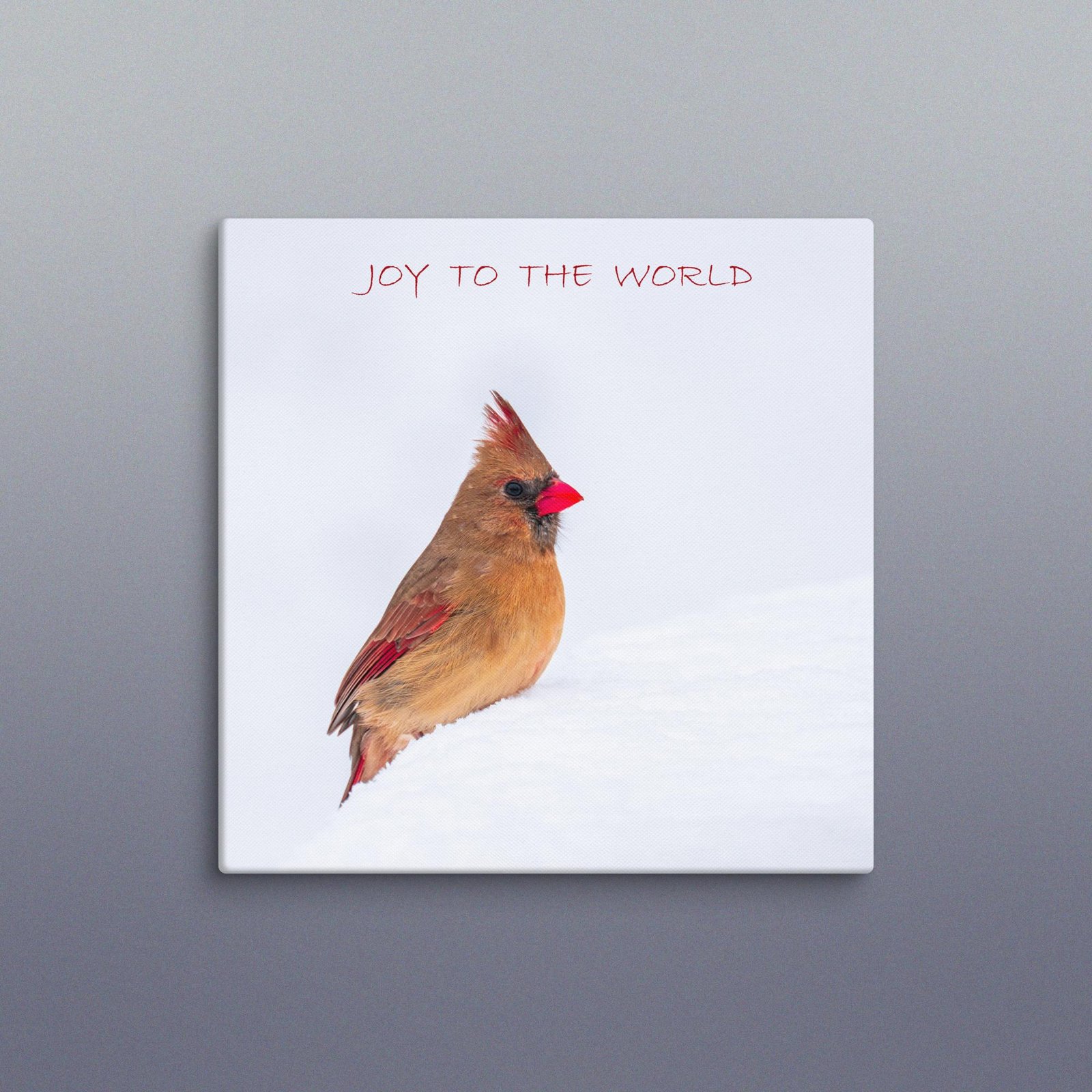 Joy to the World Cardinal Canvas Wall Art - Image 2