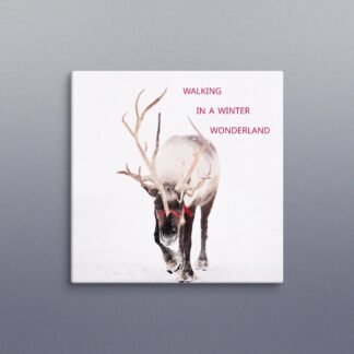 Christmas Reindeer Photo Canvas Wall Art