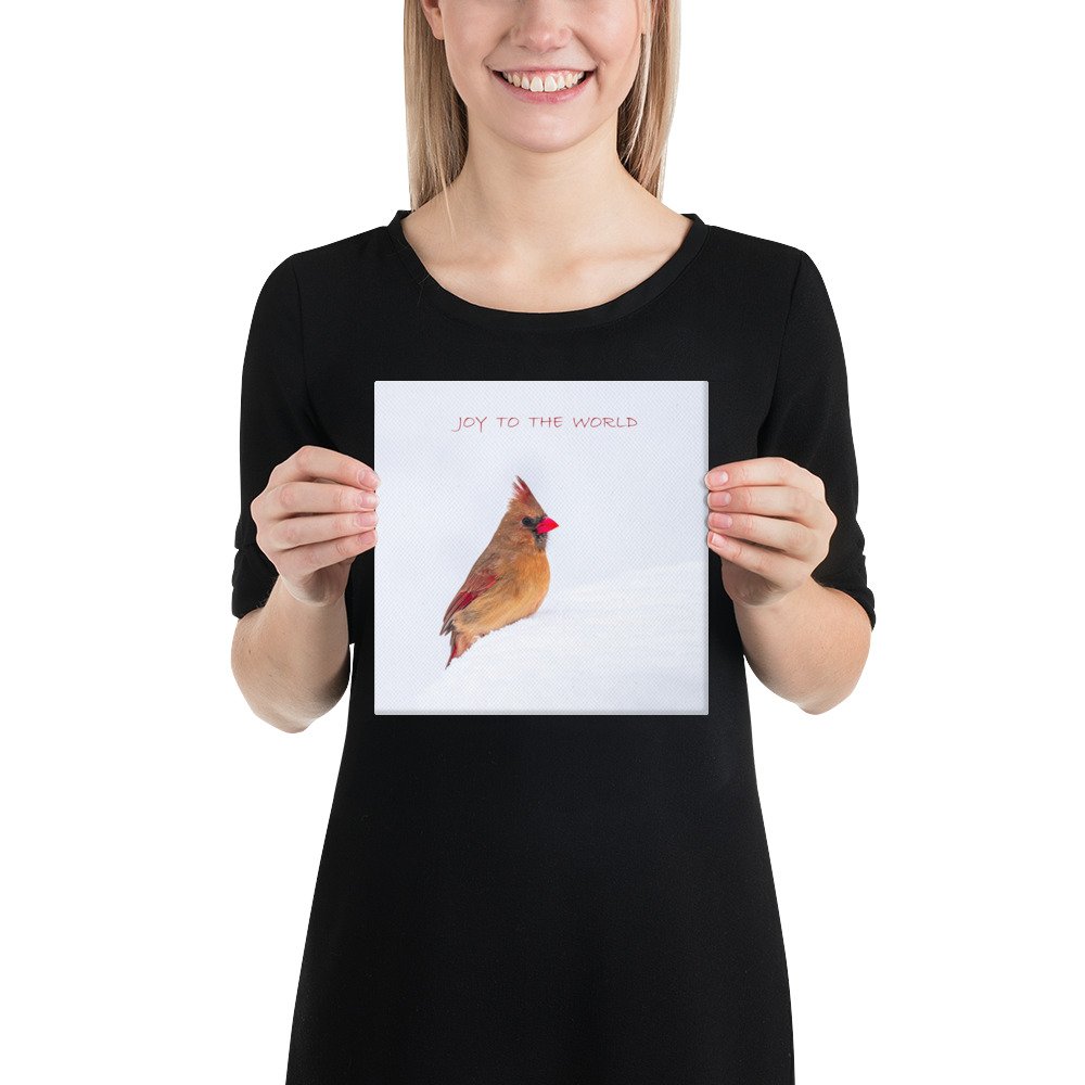 Joy to the World Cardinal Canvas Wall Art - Image 4