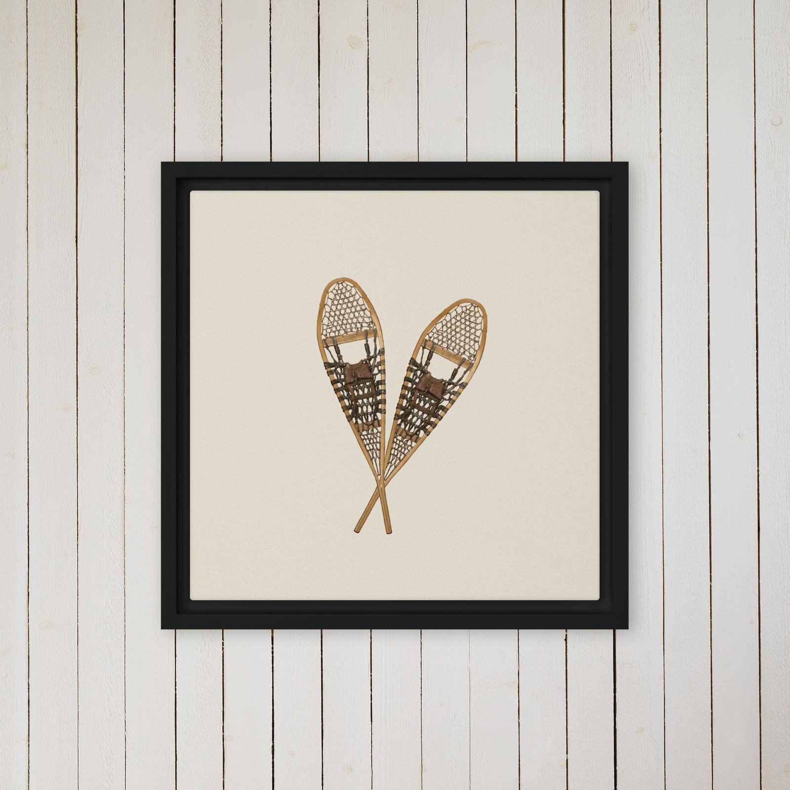 Vintage Snowshoe Framed Photo Canvas Wall Art - Image 4
