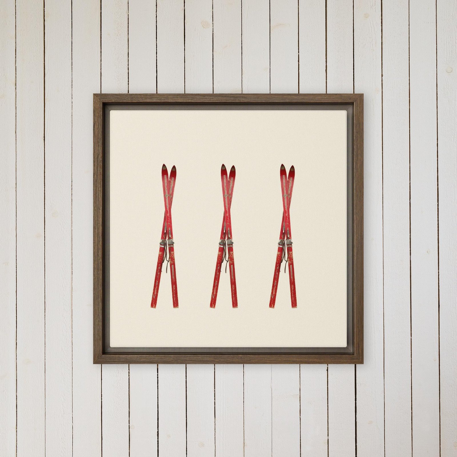 Vintage Red Skis Framed Photo Canvas - Image 6