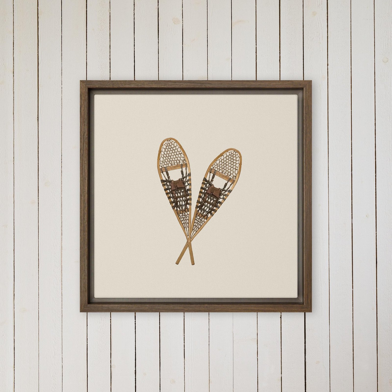 Vintage Snowshoe Framed Photo Canvas Wall Art - Image 5