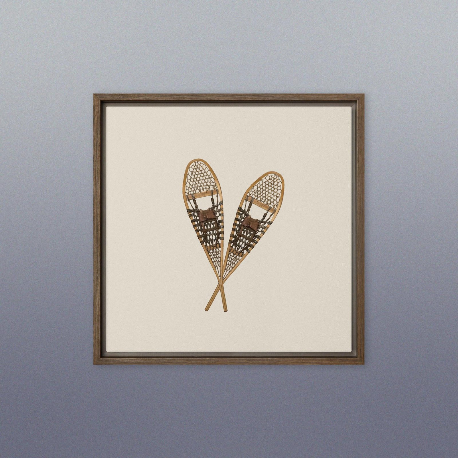 Vintage Snowshoe Framed Photo Canvas Wall Art - Image 2