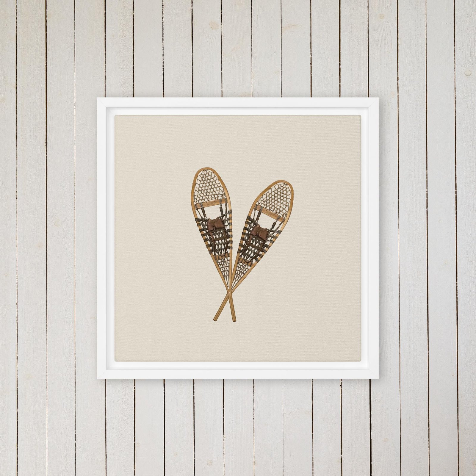 Vintage Snowshoe Framed Photo Canvas Wall Art - Image 6