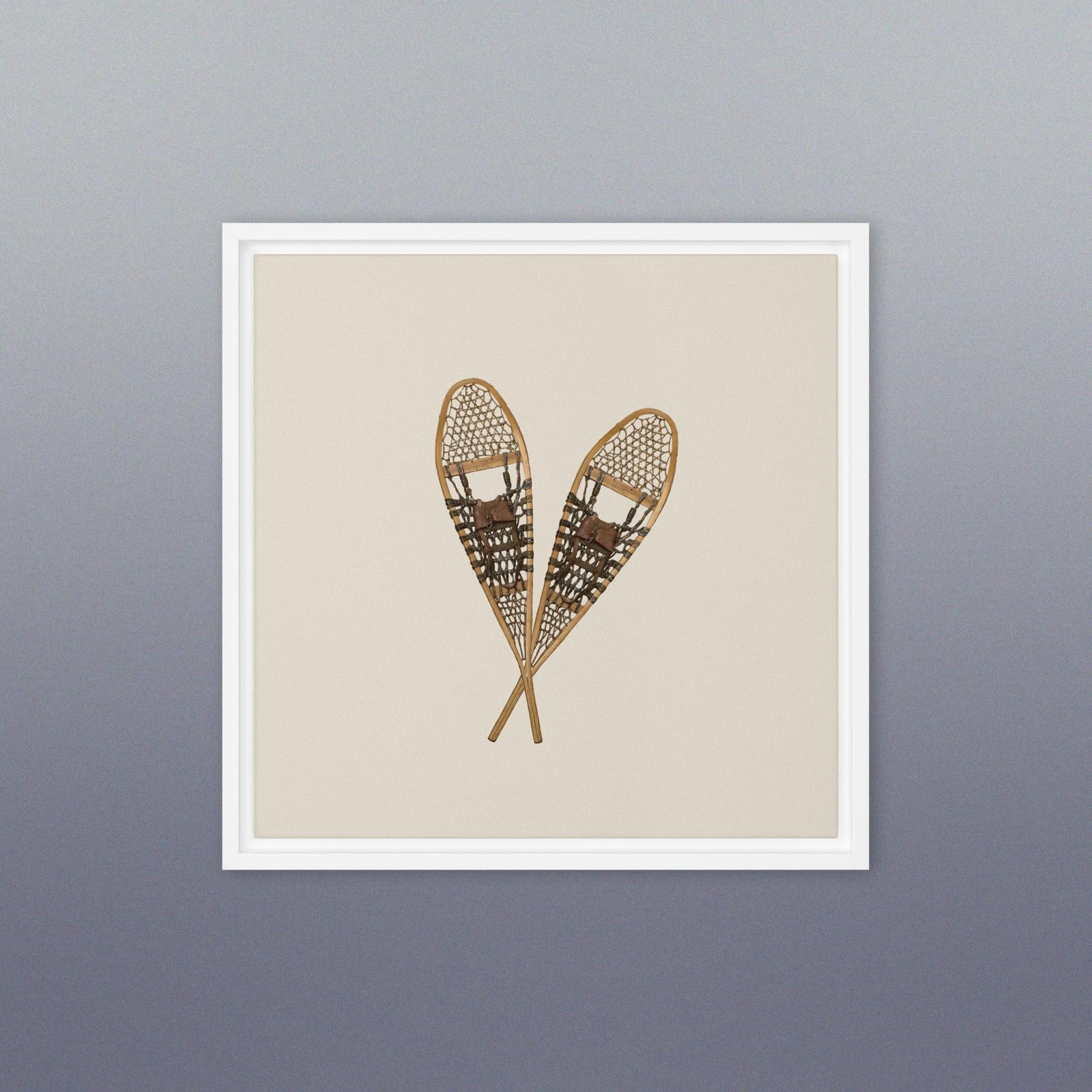 Vintage Snowshoe Framed Photo Canvas Wall Art - Image 3