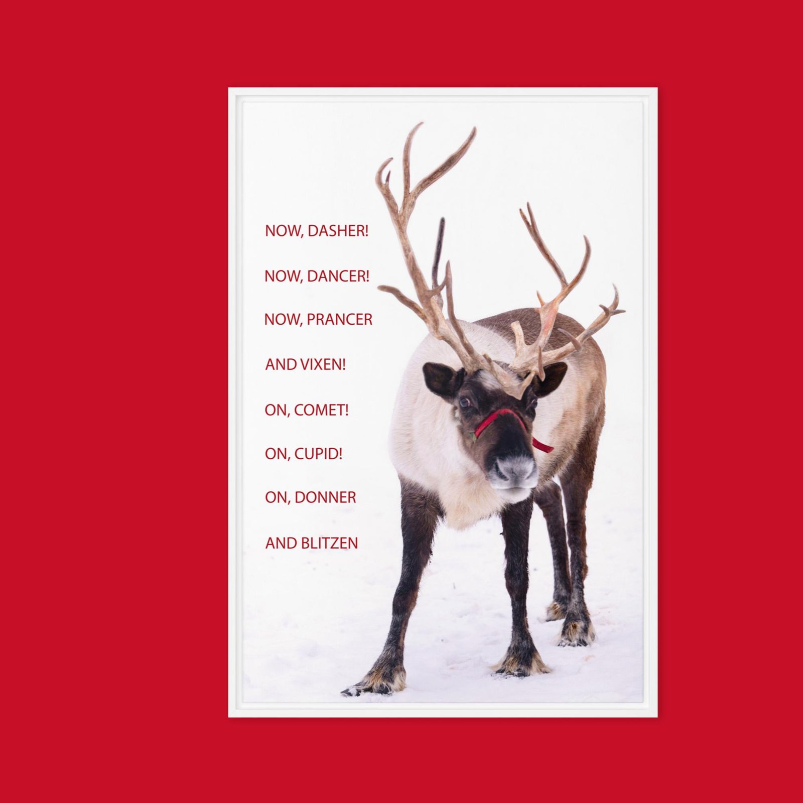 Framed Reindeer Canvas, Now Dasher Now Dancer, Christmas Wall Art - Image 9
