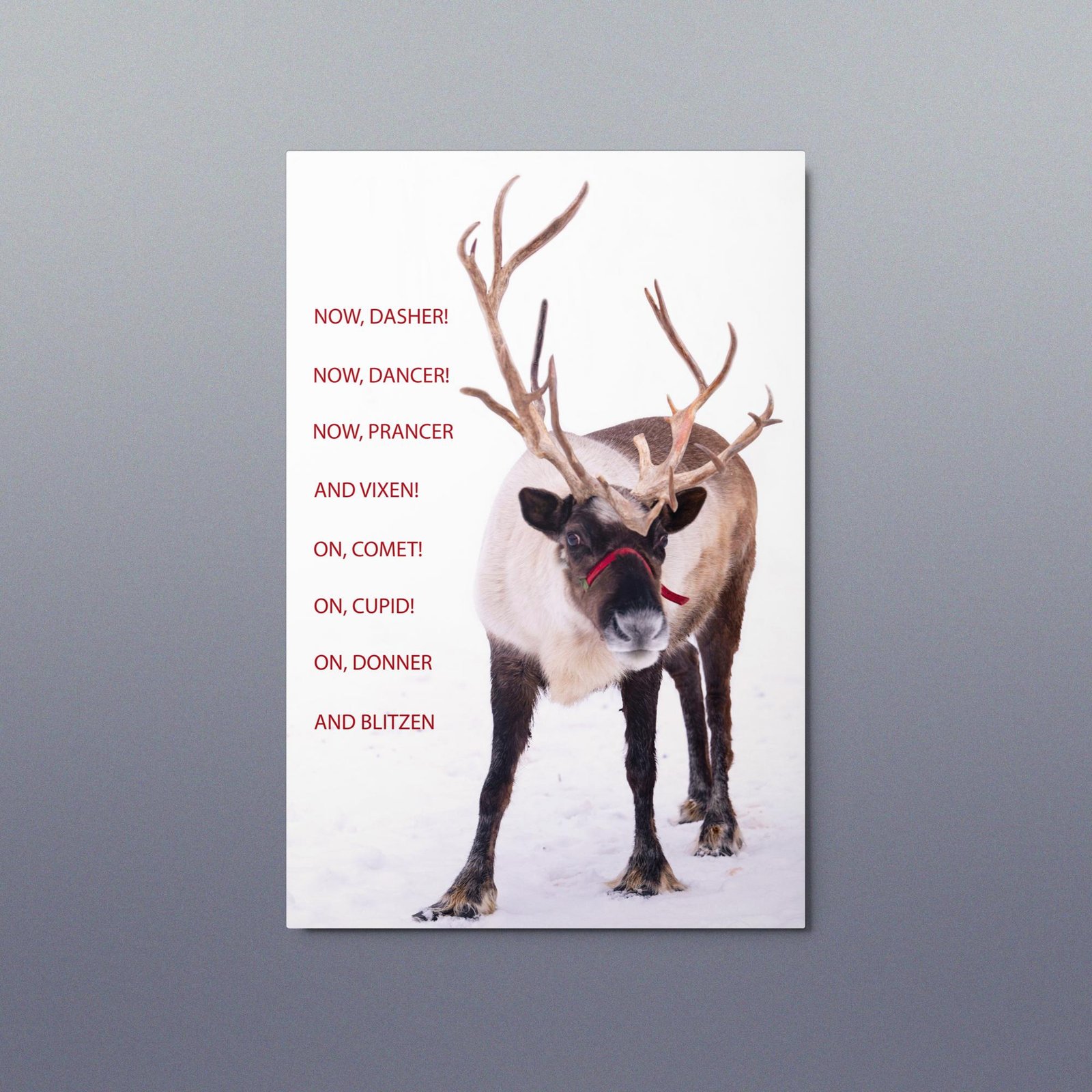 Reindeer Christmas Metal Print, Now Dasher, Now Dancer - Image 2