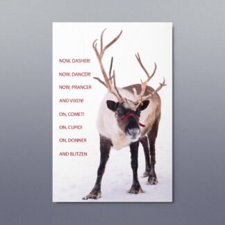 Reindeer Christmas Metal Print, Now Dasher, Now Dancer