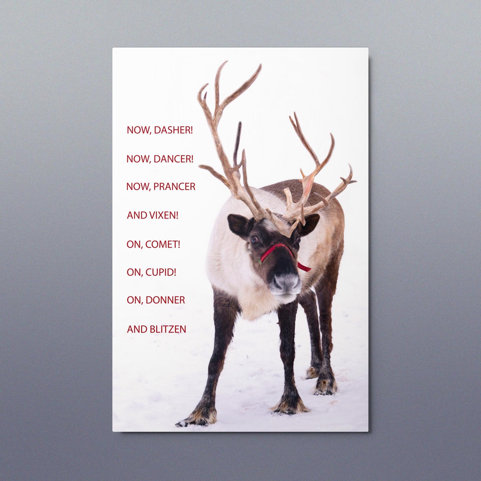 Reindeer Christmas Metal Print, Now Dasher, Now Dancer