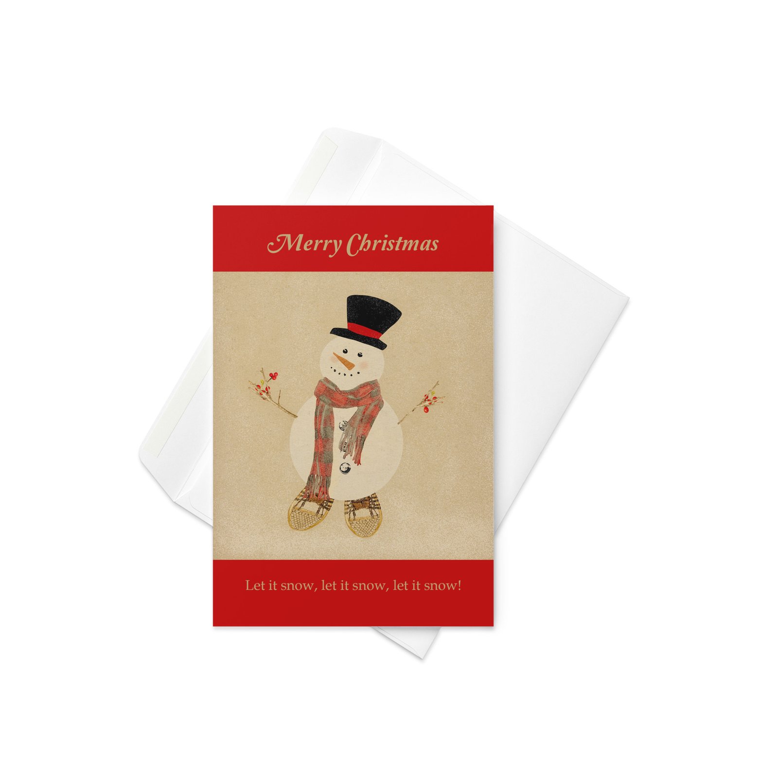 Let it Snow Christmas Greeting Card Snowman