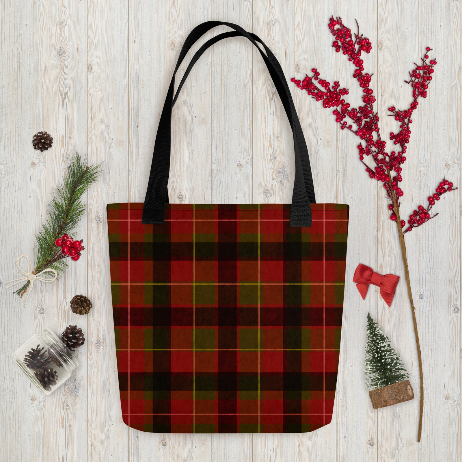 Christmas Plaid Tote Bag - Image 4