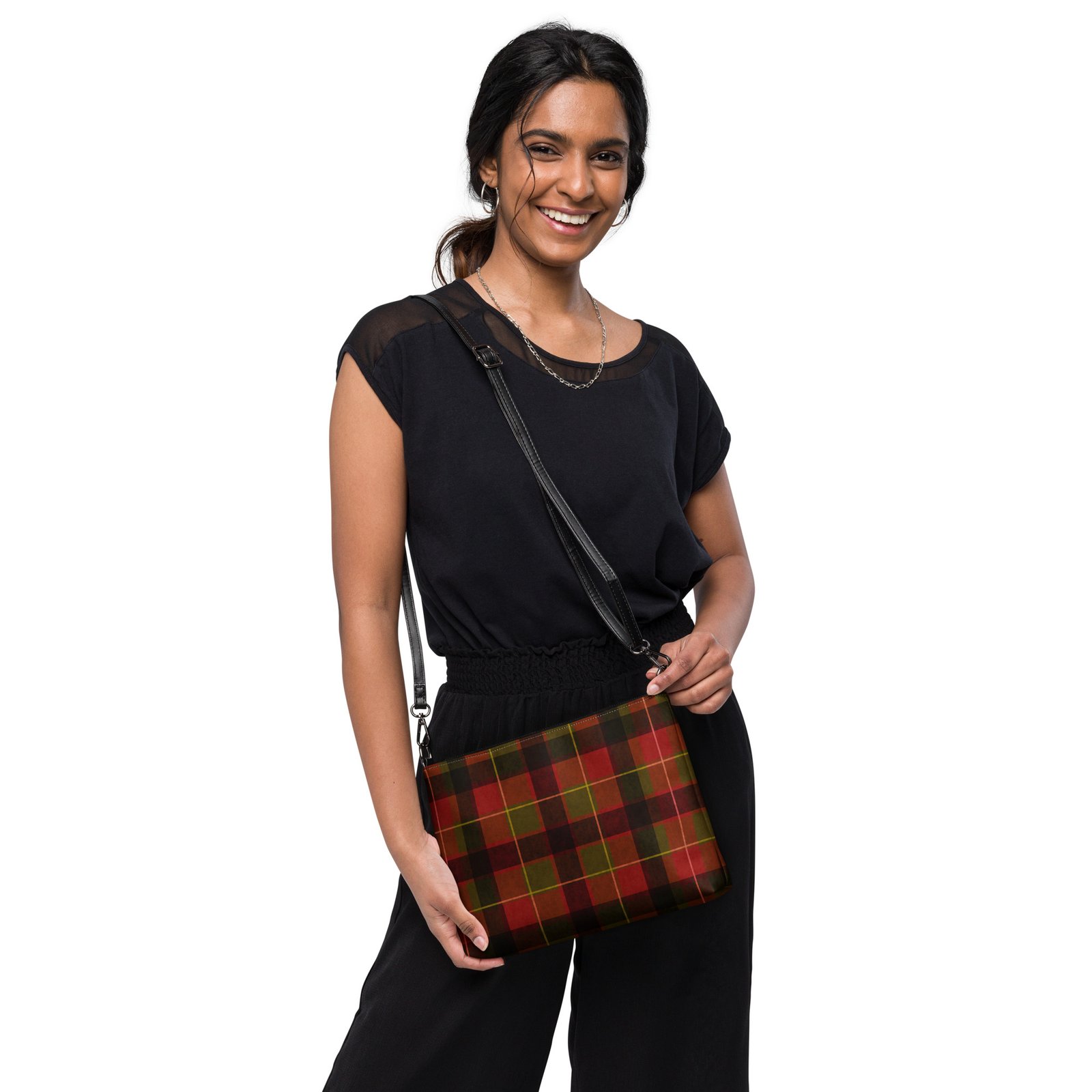 Christmas Plaid Premium Faux Leather Crossbody Bag - Image 7
