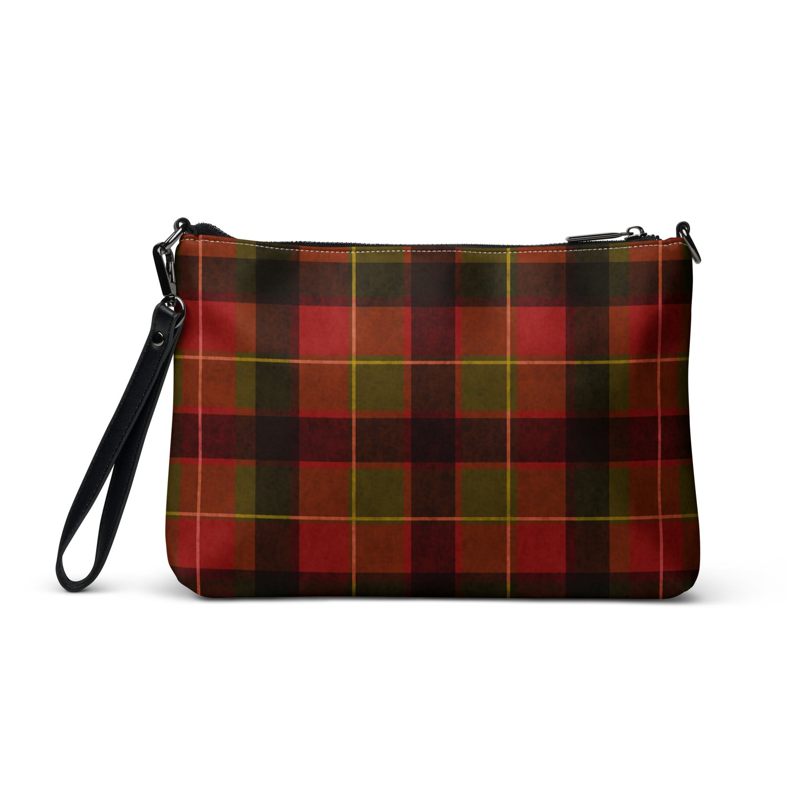 Christmas Plaid Premium Faux Leather Crossbody Bag