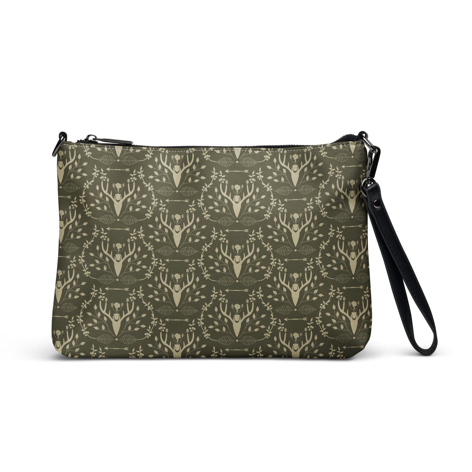 Dark Sage Green Cabincore Crossbody Bag - Image 2