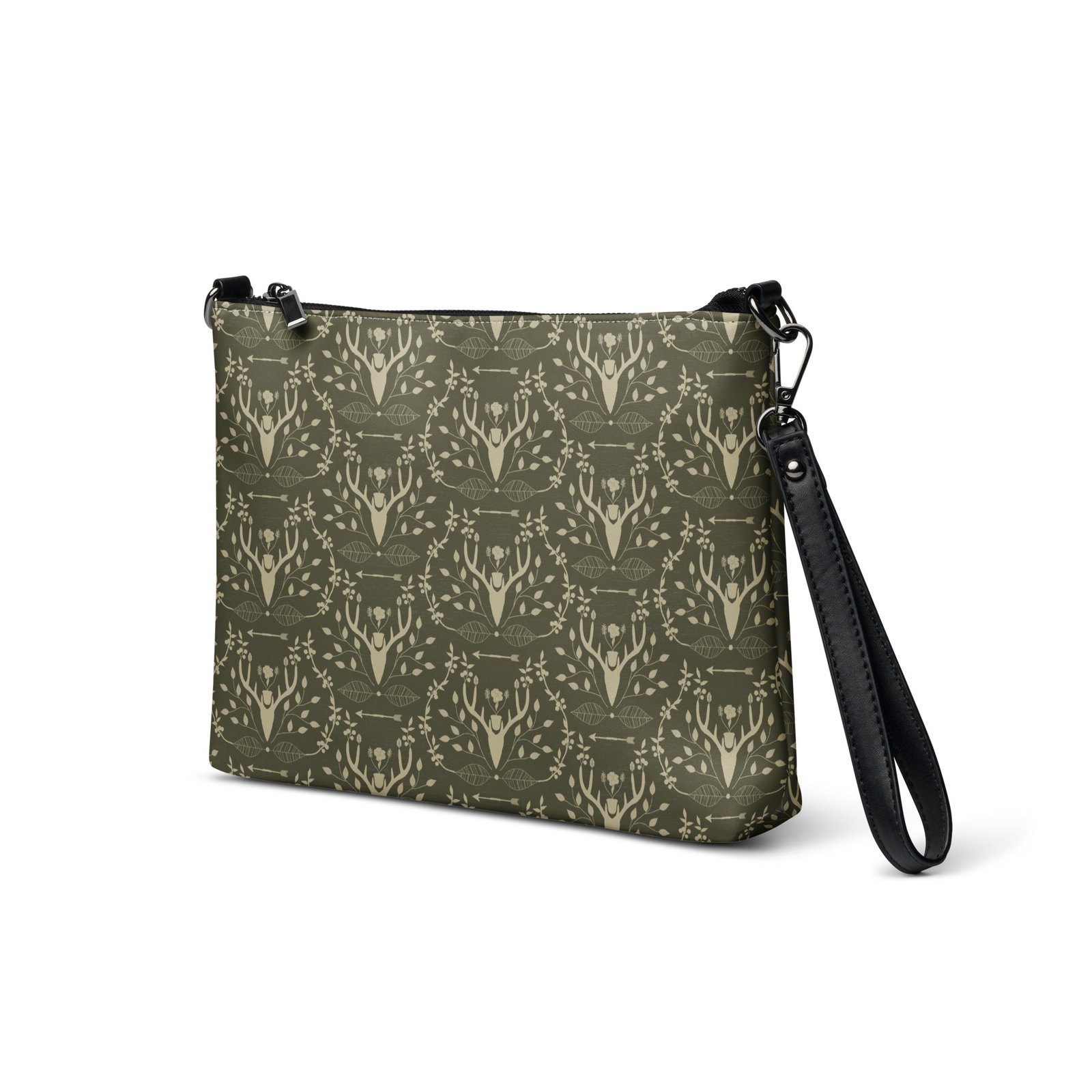Dark Sage Green Cabincore Crossbody Bag - Image 4
