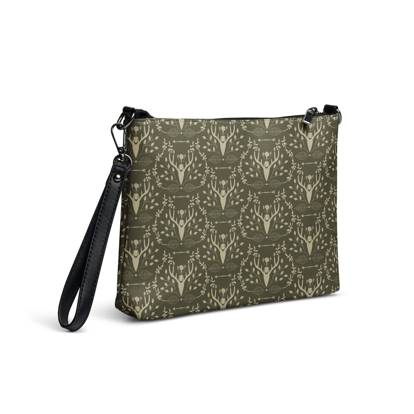 Dark Sage Green Cabincore Crossbody Bag - Image 3