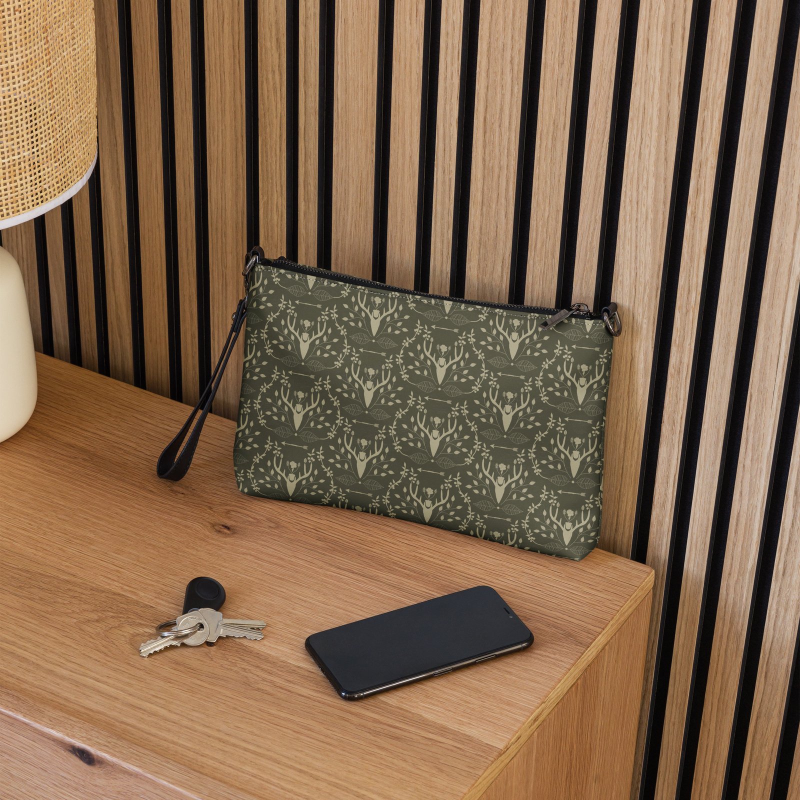 Dark Sage Green Cabincore Crossbody Bag - Image 5
