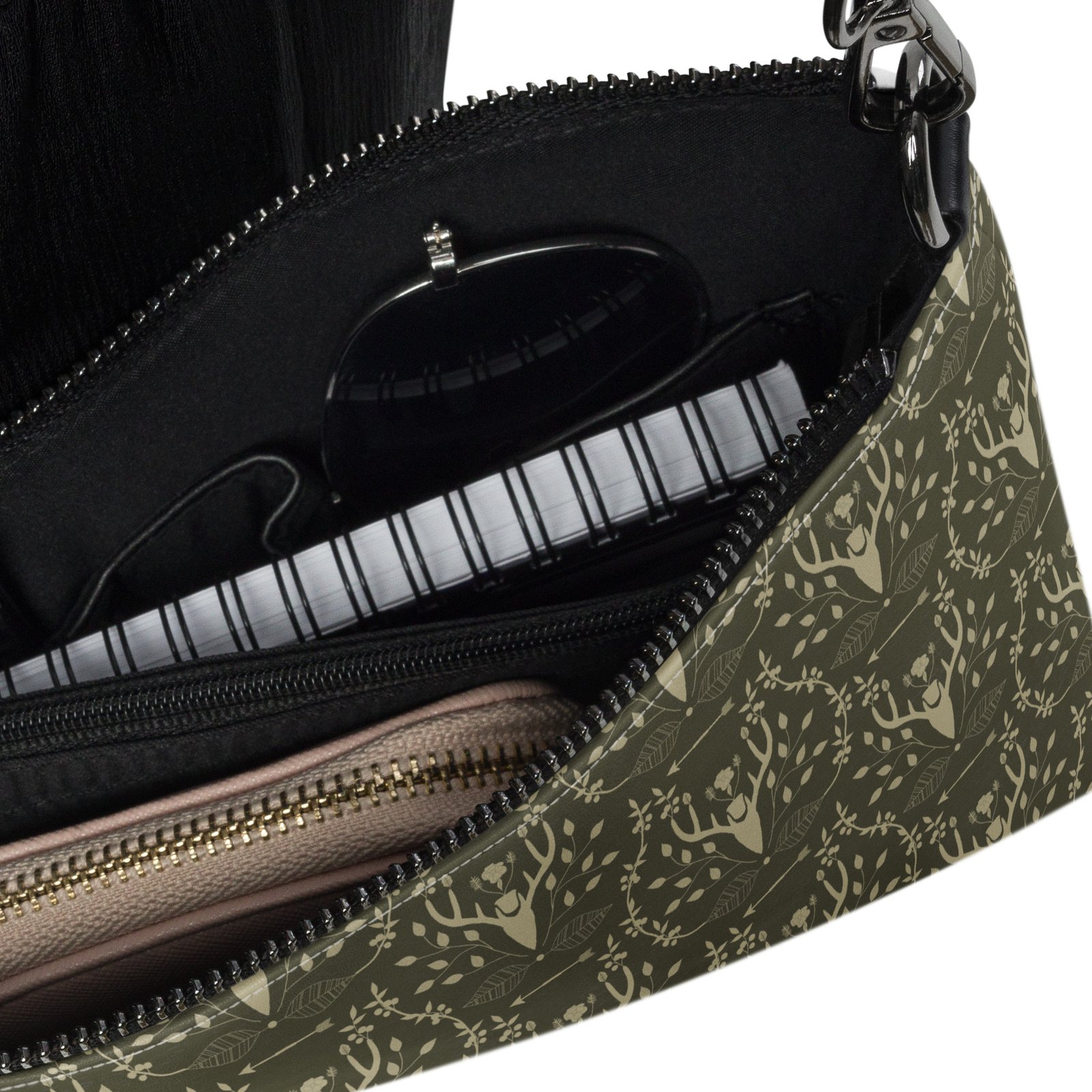 Dark Sage Green Cabincore Crossbody Bag - Image 7
