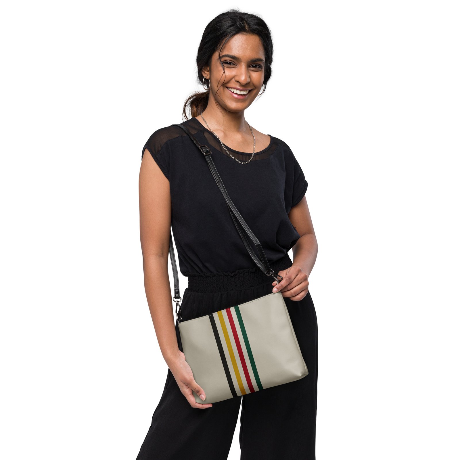 Crossbody Bag in a Wool Blanket Design: Faux Leather - Image 7